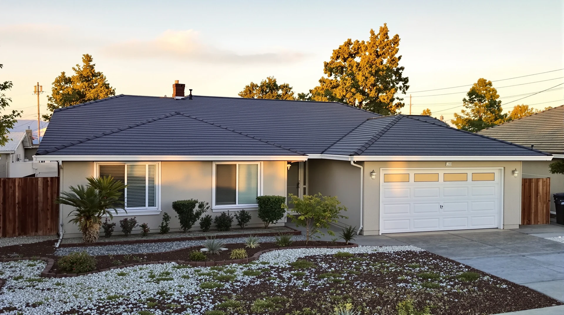 Finished shingle roof on a single story Inland Empire home